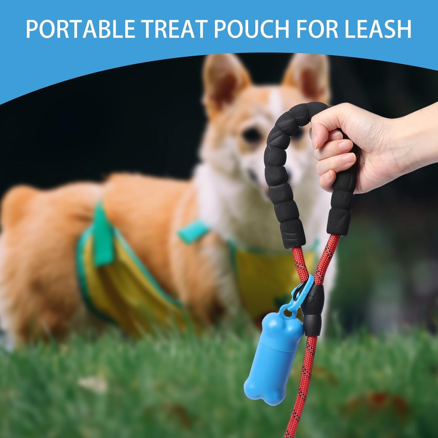 Portable Dog Treat Pouch for Pet Training, Mini Treat Holder Small Dog Treat Bag and Training Container -1 Piece(Dark Green)